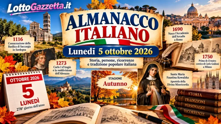 Almanacco italiano del 5 ottobre 2026: memoria e autunno