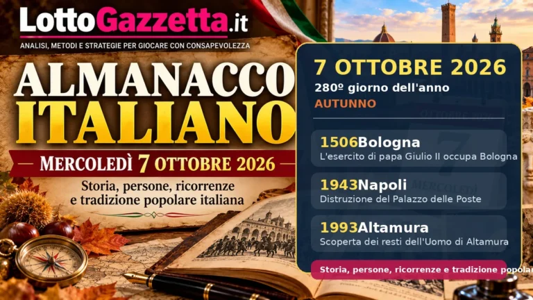 Almanacco italiano del 7 ottobre 2026: memoria, autunno e identità