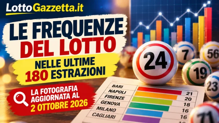 Frequenze del Lotto nelle ultime 180 estrazioni: i dati più marcati tra Bari, Napoli e le altre ruote