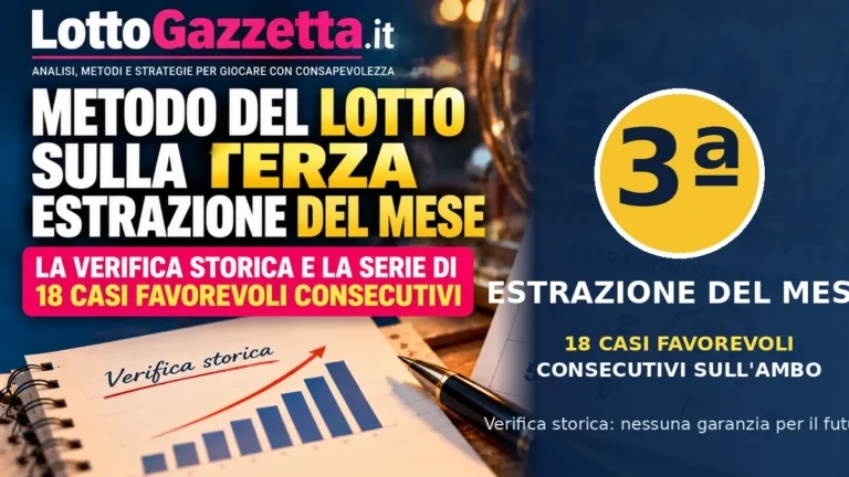 Metodo del Lotto verificato sulla terza estrazione del mese