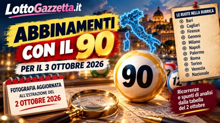 Abbinamenti con il 90 per il 3 ottobre 2026: la fotografia da leggere con misura 2 Abbinamenti con il 90 per il 3 ottobre 2026: la fotografia da leggere con misura
