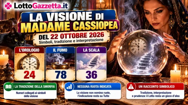 La visione di Madame Cassiopea del 22 ottobre 2026 2 La visione di Madame Cassiopea del 22 ottobre 2026