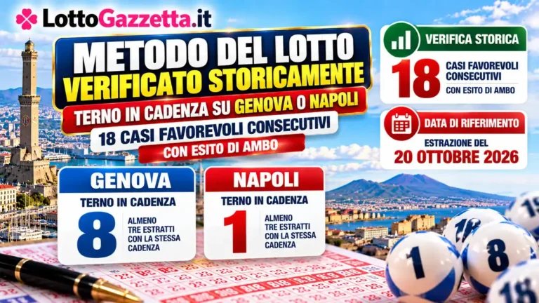 Metodo del Lotto verificato storicamente: quando la cadenza diventa un segnale da osservare 5 Metodo del Lotto verificato storicamente: quando la cadenza diventa un segnale da osservare