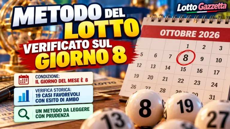 Metodo del Lotto verificato sul giorno 8: la memoria di una condizione precisa