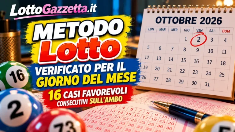 Metodo Lotto verificato per il giorno del mese: quando il calendario diventa criterio
