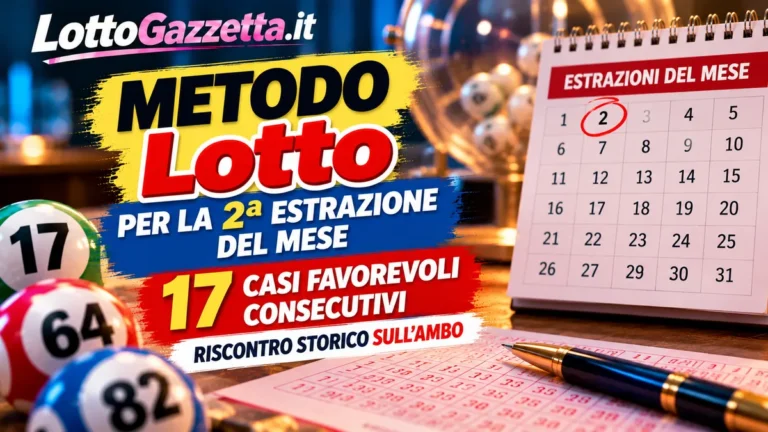 Metodo del Lotto per la 2ª estrazione del mese: la verifica storica