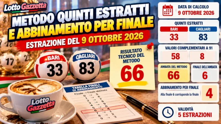 Metodo Quinti estratti e abbinamento per finale: quando il calcolo trova la sua condizione