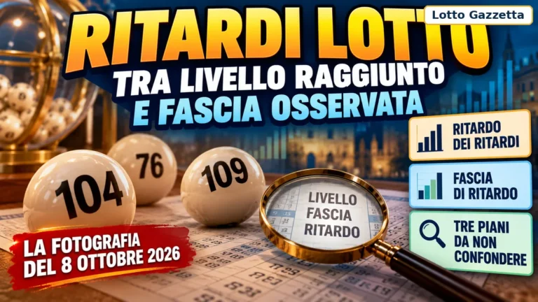 Ritardi Lotto tra livello raggiunto e fascia osservata: leggere i dati senza forzature