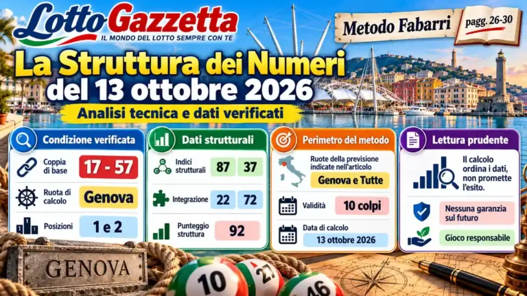 La Struttura dei Numeri del 13 ottobre 2026: la verifica della condizione