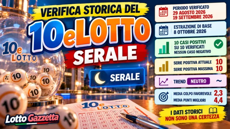 Verifica storica del 10eLotto serale: cosa raccontano continuità e trend: Verifica storica del 10eLotto serale: il primo