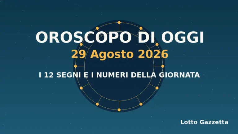 Oroscopo di oggi 29 Agosto 2026: segni, giornata e numeri 2 Oroscopo di oggi 29 Agosto 2026: segni, giornata e numeri
