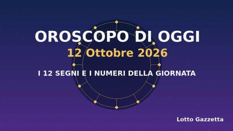 Oroscopo di oggi 12 Ottobre 2026: segni, giornata e numeri