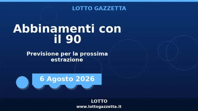Abbinamenti con il 90 per l’estrazione del 6 Agosto 2026