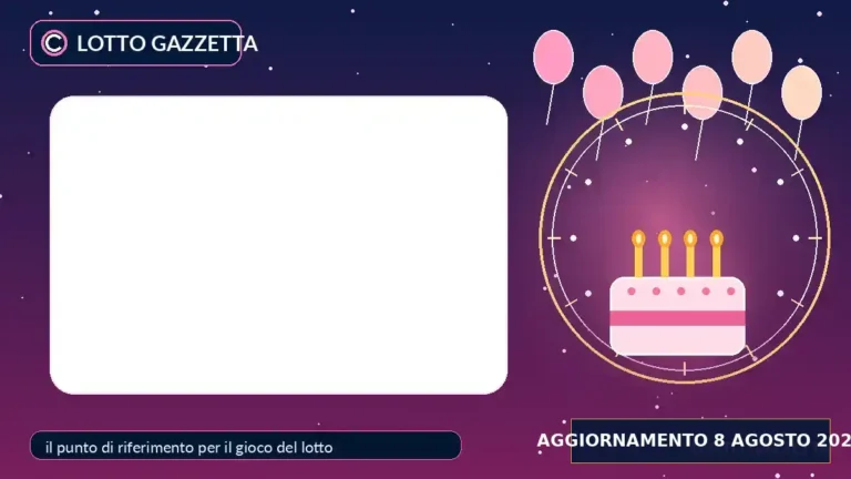 Previsioni Lotto Compleanno per l’estrazione del 8 Agosto 2026