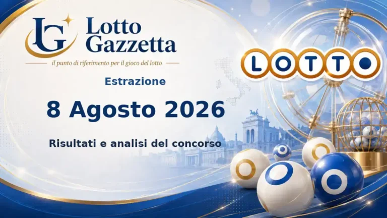 Estrazioni Lotto del 8 Agosto 2026: risultati ruota per ruota