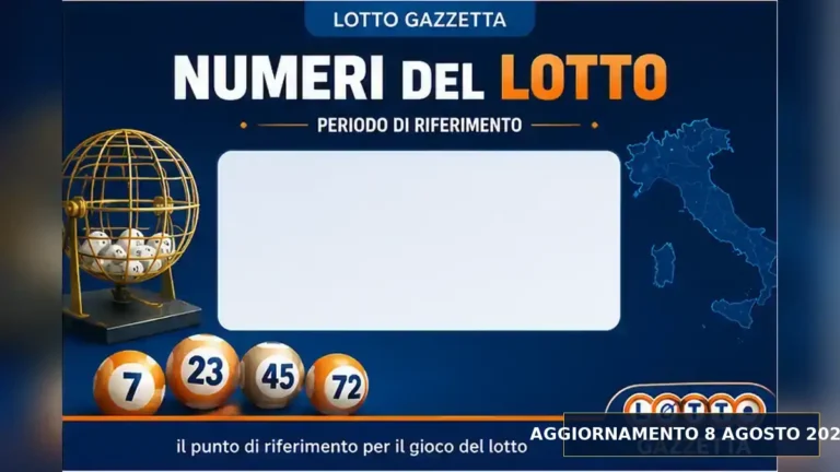 Numeri Lotto del 8 Agosto 2026 7 Agosto 2026 per la prossima estrazione 3 Numeri Lotto del 8 Agosto 2026 7 Agosto 2026 per la prossima estrazione