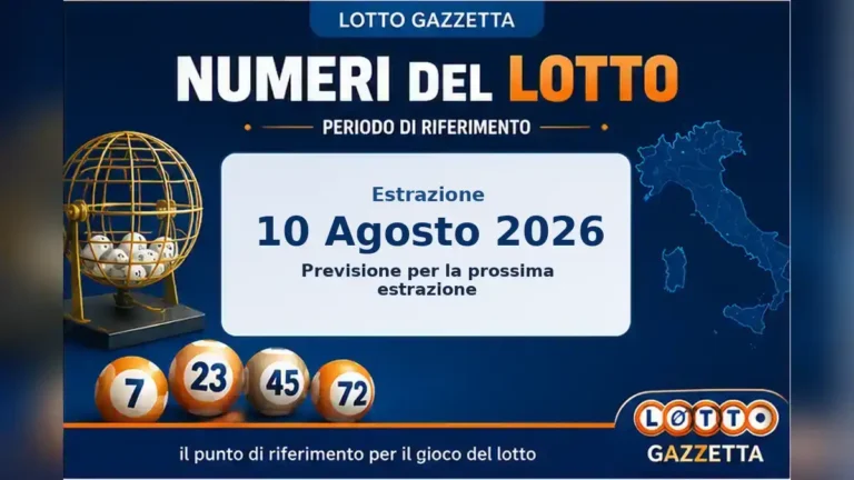 Numeri Lotto del 10 Agosto 2026 8 Agosto 2026 per la prossima estrazione 2 Numeri Lotto del 10 Agosto 2026 8 Agosto 2026 per la prossima estrazione
