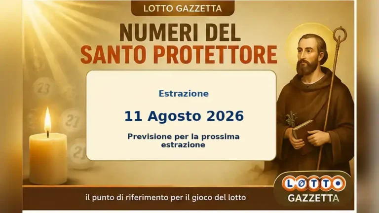 Numeri del Santo Protettore per l’estrazione del 11 Agosto 2026