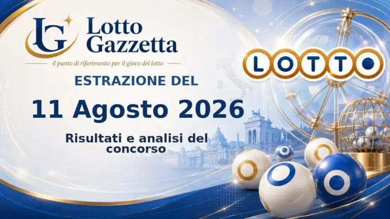 Estrazioni Lotto del 11 Agosto 2026: risultati ruota per ruota