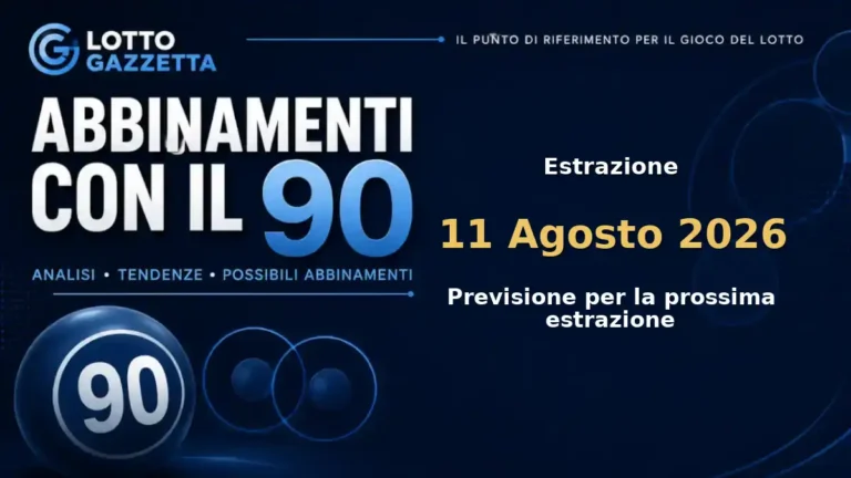 Abbinamenti con il 90 per l’estrazione del 11 Agosto 2026