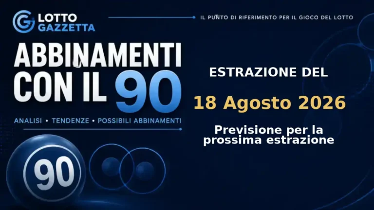Abbinamenti con il 90 per l’estrazione del 18 Agosto 2026