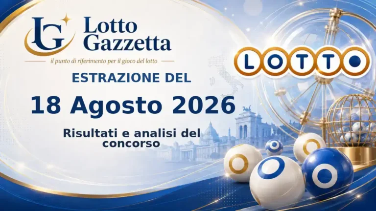 Estrazioni Lotto del 18 Agosto 2026: risultati ruota per ruota
