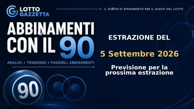 Abbinamenti con il 90 per l’estrazione del 5 Settembre 2026