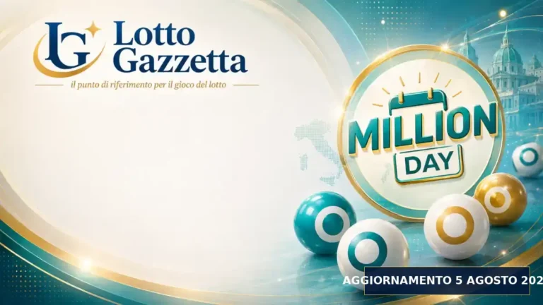 Estrazioni MillionDay del 5 Agosto 2026: risultati delle 13:00 e 20:30