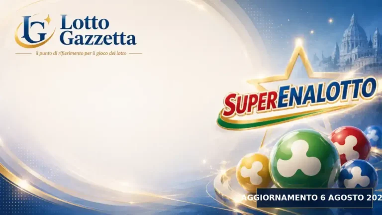 Estrazioni SuperEnalotto del 6 Agosto 2026: sestina, Jolly e SuperStar 4 Estrazioni SuperEnalotto del 6 Agosto 2026: sestina, Jolly e SuperStar