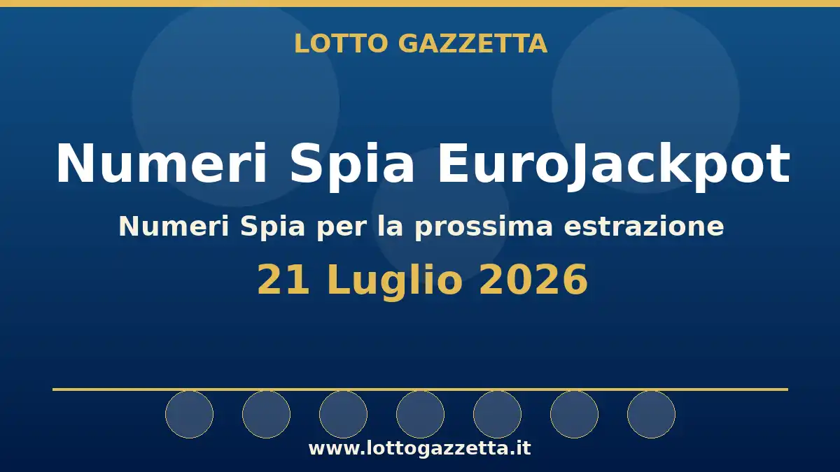 Numeri Spia EuroJackpot del 21 Luglio 2026