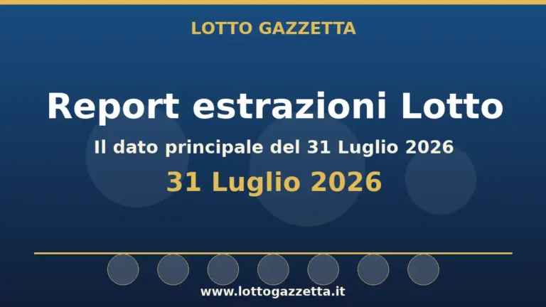 Estrazioni Lotto: Il 49 si ripete 3 volte del 31 Luglio 2026