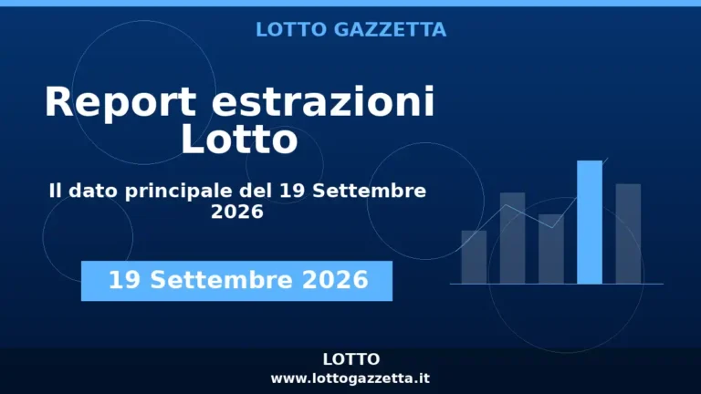 Estrazioni Lotto: Il 86 si ripete 3 volte del 19 Settembre 2026