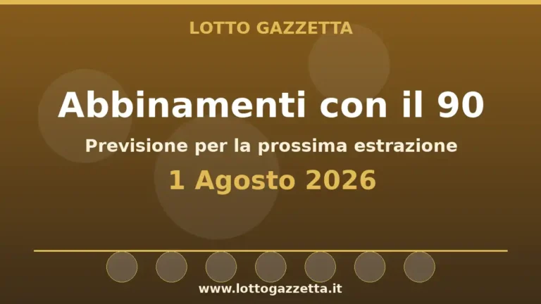 Abbinamenti con il 90 per l’estrazione del 1 Agosto 2026 10 Abbinamenti con il 90 del 1 Agosto 2026