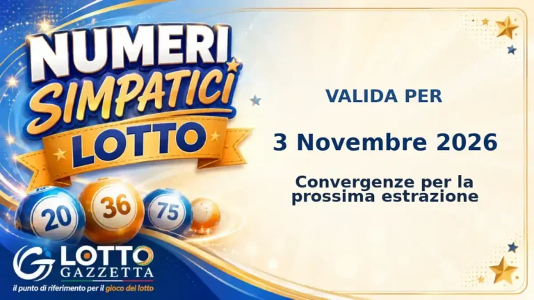 Numeri Simpatici Lotto: il 59 in evidenza per il 3 Novembre 2026 5 Numeri Simpatici Lotto: il 59 in evidenza per il 3 Novembre 2026