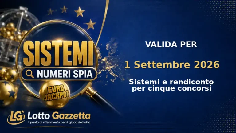 Sistemi Numeri Spia EuroJackpot: il 35 guida le convergenze per il 1 Settembre 2026 4 Sistemi Numeri Spia EuroJackpot: il 35 guida le convergenze per il 1 Settembre 2026