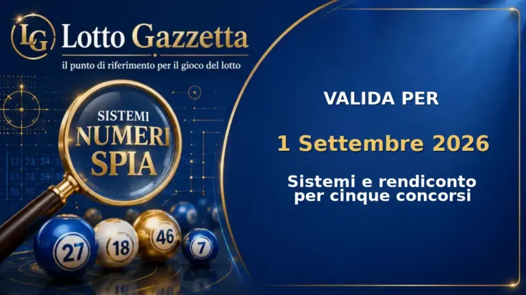 Sistemi Numeri Spia Lotto: il 73 guida le convergenze per il 1 Settembre 2026