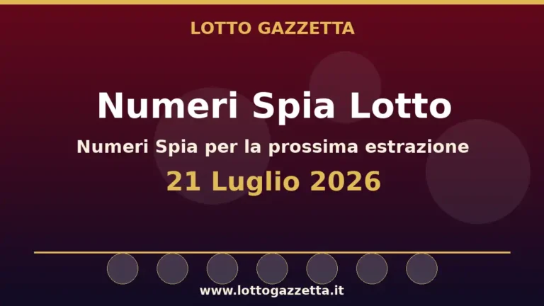 Numeri Spia Lotto per l’estrazione del 21 Luglio 2026 2 Numeri Spia Lotto per l’estrazione del 21 Luglio 2026