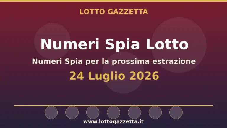 Numeri Spia Lotto per l’estrazione del 24 Luglio 2026 2 Numeri Spia Lotto per l’estrazione del 24 Luglio 2026