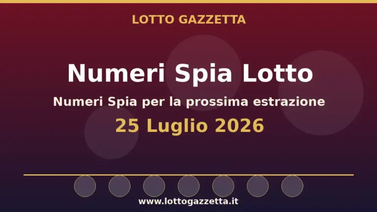 Numeri Spia Lotto per l’estrazione del 25 Luglio 2026 2 Numeri Spia Lotto per l’estrazione del 25 Luglio 2026