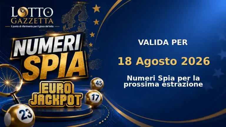 Numeri Spia EuroJackpot: il 1 ricorre in 4 cinquine per il 18 Agosto 2026