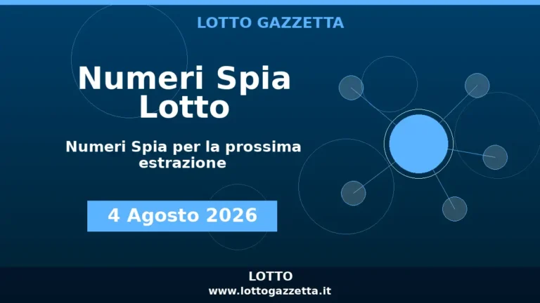 Numeri Spia Lotto del 4 Agosto 2026