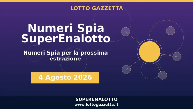 Numeri Spia SuperEnalotto: il 56 ricorre in 3 cinquine per il 4 Agosto 2026 2 Numeri Spia SuperEnalotto: il 56 ricorre in 3 cinquine per il 4 Agosto 2026