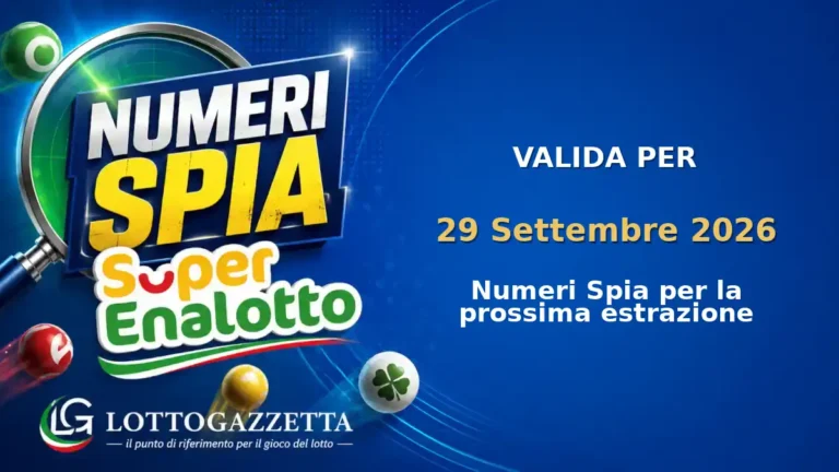 Numeri Spia SuperEnalotto: il 55 ricorre in 2 cinquine per il 29 Settembre 2026