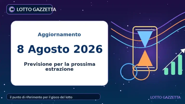 Abbinamenti di ritardatari e frequenti dopo l’estrazione del 8 Agosto 2026 2 Abbinamenti di ritardatari e frequenti dopo l’estrazione del 8 Agosto 2026