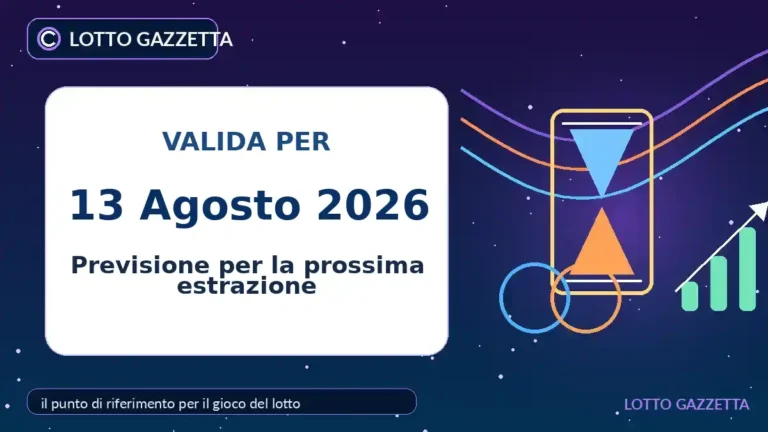 Abbinamenti di ritardatari e frequenti dopo l’estrazione del 13 Agosto 2026 2 Abbinamenti di ritardatari e frequenti dopo l’estrazione del 13 Agosto 2026