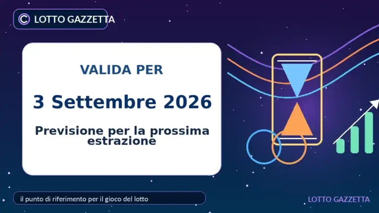 Abbinamenti di ritardatari e frequenti dopo l’estrazione del 3 Settembre 2026 2 Abbinamenti di ritardatari e frequenti dopo l’estrazione del 3 Settembre 2026