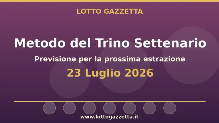 Metodo del Trino Settenario per l’estrazione del 23 Luglio 2026 9 Metodo del Trino Settenario per l’estrazione del 23 Luglio 2026