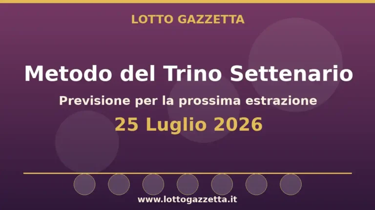 Metodo del Trino Settenario per l’estrazione del 25 Luglio 2026 2 Metodo del Trino Settenario per l’estrazione del 25 Luglio 2026