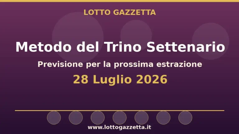 Metodo del Trino Settenario per l’estrazione del 28 Luglio 2026 2 Metodo del Trino Settenario per l’estrazione del 28 Luglio 2026