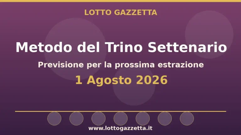 Metodo del Trino Settenario per l’estrazione del 1 Agosto 2026 3 Metodo del Trino Settenario per l’estrazione del 1 Agosto 2026